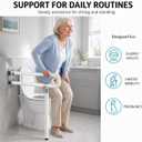 Toilet Flip Up Grab Bar for Elderly Adult with Stand 23.6 Inch, White