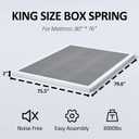 YORMDMO 2 Inch King Size Box Spring, Low Profile Heavy Duty Bunkie Board Bed Slat Mattress Foundation Base with Fabric Cover, Easy Assembly, Noise-Free