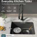 24 x 18 Inch Undermount Kitchen Sink, Black Stainless Steel Single Bowl