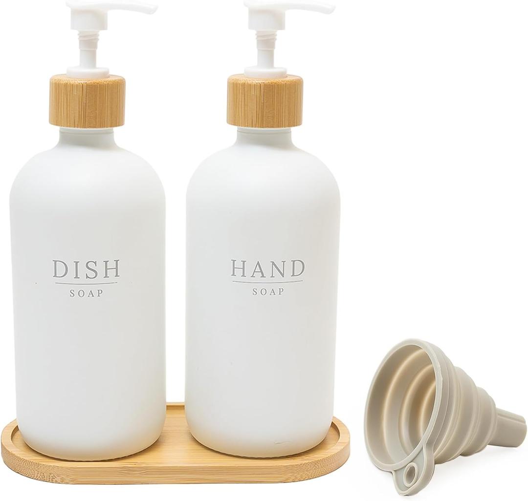 Kitchen Soap Dispenser Set White