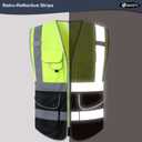 JKSafety 9 Pockets High Visible Reflective Safety Vest Zipper Front Breathable Lining, Yellow-Black Meets ANSI/ISEA Standards(150-Yellow-Black XL