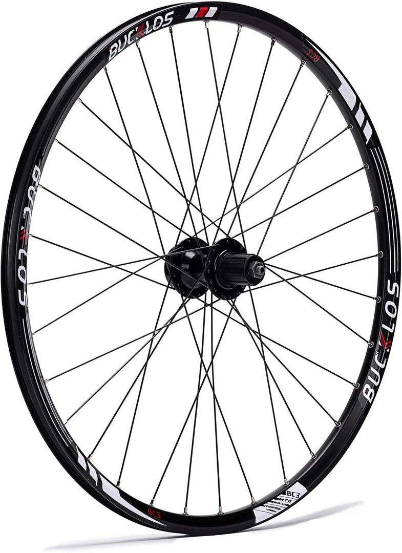BUCKLOS MTB Wheelset 26" 27.5" 29" Quick Release Disc Brake 32H Mountain Bike Wheels, High Strength Aluminum Alloy Rim Black Bike Wheel, Suitable 8-10 Speed Cassette Mountain Bike Wheelset (One Rear Wheel)