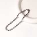 Metal Phone Wrist Strap Stainless Steel Phone Lanyard Metal Chain Smartphone Strap Wristlet Lanyard Bracelet Charm (Twisted/Silver)