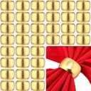 Zhehao 50 Pcs Gold Napkin Rings, Elegant Metal Napkin Holders Buckle for Wedding, Christmas, Thanksgiving & Fall Dinner Table Decor - Reusable for Banquets, Parties, Anniversaries(Vintage)