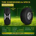 2 PCS 15x6.00-6 Lawn Mower Tires and Wheel, Tire Assembly Replacement for Riding Lawn Mower Front Tires, 3/4" Bearing, 3" Centered Hub, 4 Ply Pneumatic