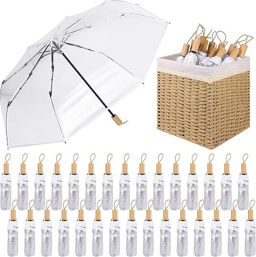 Aodaer 39.4 Inch Travel Umbrella, Foldable Lightweight Umbrella with Storage Box, Auto Open Close Wedding Umbrellas for Wedding Dating Rain Travel