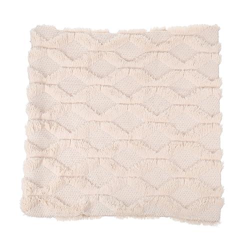 GRIRIW Sofa Throw Pillow and Cozy Lint Pattern Pillowcase for Living Room and Bedroom Decor for Pack Of 2 (Beige, Dark Beige)