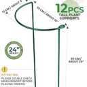 LEOBRO 12PCS Plant Supports, 24 Inch Peony Cages and Supports, Garden Plant Stakes for Indoor Plants, Outdoor Plants, Peony Tomato Monstera Hydrangea Stakes, 10" W x 24" H
