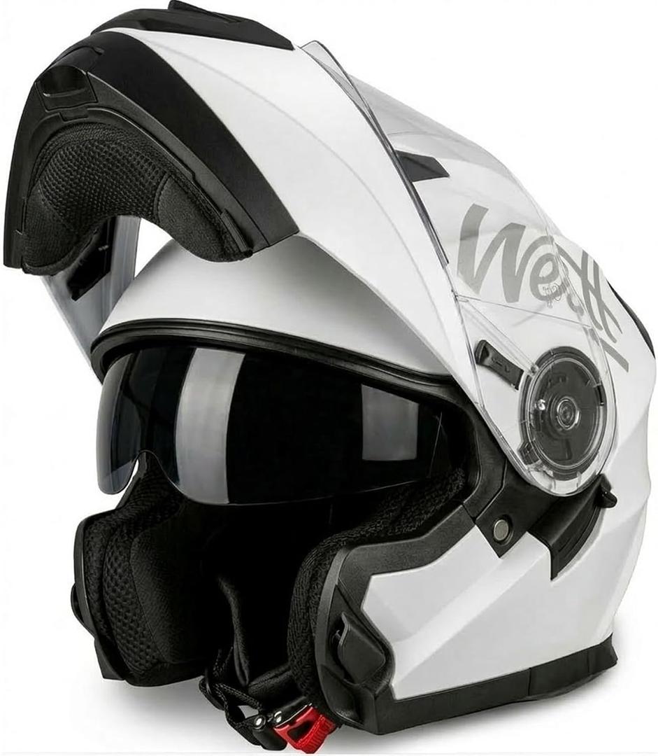 Westt Modular Motorcycle Helmet - DOT Approved - Full Face Flip Up, Internal Sun Visor for Men Women (Street Bike, ATV, Snowmobile) Small
