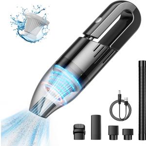 Handheld Vacuum Cleaner Cordless - Mini Car Vacuum Cleaner Rechargeable for Car, Home, Office, Pet Hair Travel Cleaning (Black)