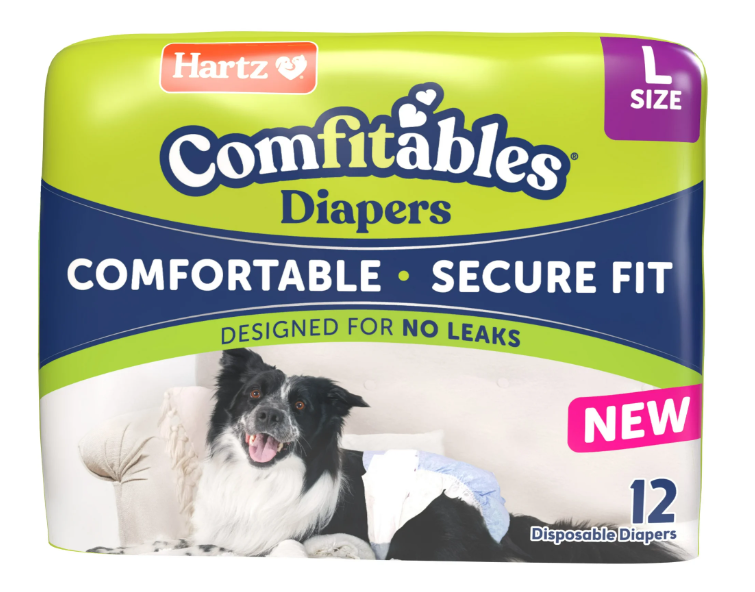 Hartz Comfitables Dog Diapers, Large 12 Count