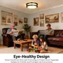 Drosbey 36W Dimmable LED Ceiling Light Fixture, 12in Flush Mount Light Fixture, Ceiling Lamp for Bedroom, Kitchen, Bathroom, Hallway, Super Bright 3500 Lumens, Black, 3000K Warm White