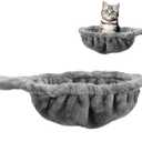 Cozy Cat Tree Hammock for Large Cats With Deep Basket - Add On Attachment Design for Cat Tower, Replacement Extra Large (12.4") (Grey)