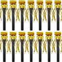 24 Sumind Pcs Party Blower Noisemakers Party Squawkers Blowouts Whistles Fringed Noise Maker Musical Blowouts for Birthday Supplies (Gold)