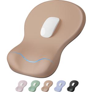 Ergonomic Mouse Pad with Wrist Rest, Mousepad with Wrist Support, Non-Slip Hard Base Mouse Pads, Portable for Office/Home/Travel Work(Coffee) (11.8L x 8W inches)