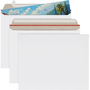 zmybcpack 50 Pack 11x14 inch White Rigid Mailer, Self Seal Photo Document Mailers, Stay Flat White Cardboard Envelopes Photography Mailers for Papers,Photos, Document