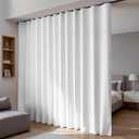 Room Divider Blackout Curtains Flexible Sliding Tracks Sets Ceiling Mounted Rod Window Curtain Privacy Separation for Bedroom Living Rooms,1 Panel Gray White Drape and Black Track Set-W180xH96 in