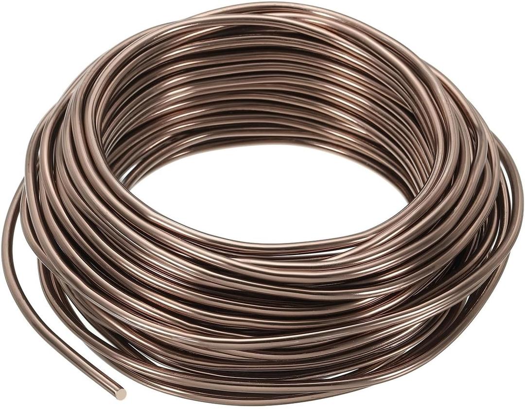 PATIKIL 3mm x 41ft Bonsai Training Wire,Floral Wire Stems Anodized Aluminum Tree Wire for Gardening Branch Fixing,Brown