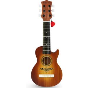 23" Acoustic Guitar, Kids 6 String Toy Guitar - Realistic Steel Strings - Beginner Practice First Musical Instrument for Children, Toddlers (Brown)