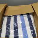 EBOOT 7 Pieces 100% Cotton Pool Beach Towels 30 x 70 Inch Cabana Stripe Oversized Basics Turkish Pool Bath for Hotel Swimming Bathroom(Navy & Sky Blue Stripe)