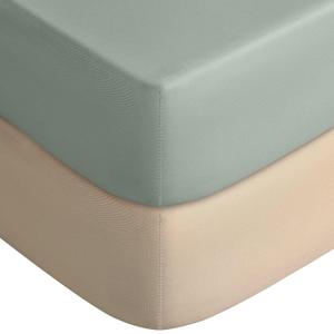 Yoofoss Baby Crib Sheets for Boys Girls, Fitted Crib Sheet 2 Pack for Standard Crib and Toddler Mattress, Super Soft Microfiber Baby Sheet 28x52x8in (Apricot-Green)