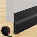 Under Door Draft Stopper, Self-Adhesive Door Sweep for Bottom of Door, Weather Stripping Doors Seal Soundproofing Insulation Strip, Doors Bottom Gap Blocker for Exterior/Interior (Black, 39Inch)