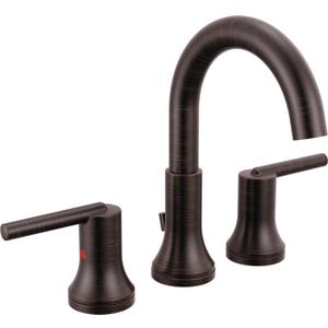 Delta Trinsic Oil Rubbed Bronze Bathroom Faucet 3 Hole, 8 Inch Widespread Bathroom Sink Faucet for Vanity, Metal Push-Pop Drain Assembly, Venetian Bronze 3559-RBMPU-DST