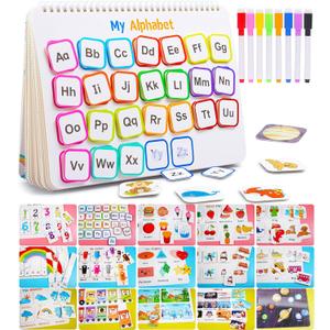 Huijing Montessori Preschool Learning Activities Busy Book - Workbook Activity Binder / Toys for Toddlers, Autism Learning Materials and Tracing Coloring Book (White)