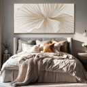 Large Framed White Floral Wall Art Textured Abstract Flower Canvas Painting Modern Minimalist Artwork for Living Room Bedroom Office 29x58 Inch