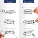 Bormioli Rocco Fido Collection, 2 Pack, 50.75 Oz. Food Storage Glass Jars, Airtight Rubber Seal & Glass Lid, With Stainless Wire Clamp, Made In Italy.