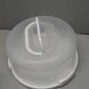 Large 10 Inch Cake Carrier Keeper Stand with Handles and Lids Container for Transport Cake Holder Tray with Cover Round Cupcake Storage Kitchen Cooking Box (White)