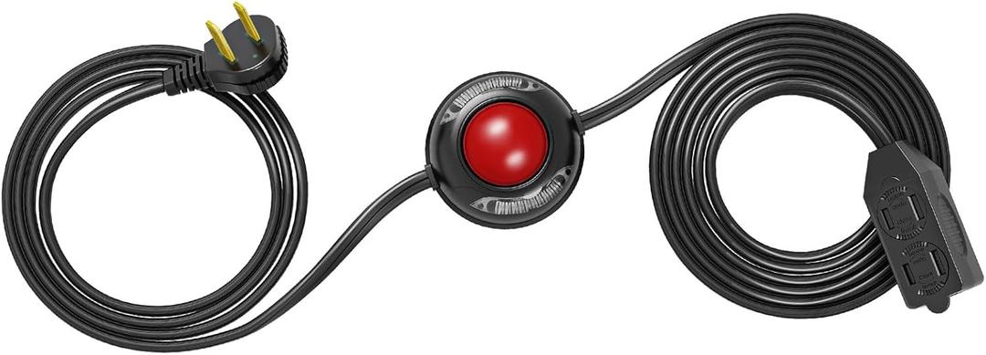 DEWENWILS Christmas Extension Cord with Multiple Outlets, 12 FT ON/Off Foot Switch Power Cord, Angled Flat Plug, 2-Prong 3 Outlets, 16/2C, Black, ETL Listed