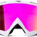 BATFOX Dirt Bike ATV Goggles Motorcycle Gear Riding Motocross Dirtbike 4-Wheeler MX DH Accessories Goggles Glasses for Men Women Youth UV400 Protection Dust-proof Anti-Slip Strap (Adult, Hd Purple-white)