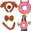 Book Story Character Costume Set Mouse/Dog/Cat/Pig & Cookie/Donut/Cupcake/Pancake Dress up Accessories for Adult