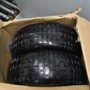 GICOOL 16x6.50-8 Flat Free Riding Lawn Mower Tire and Wheel, 2 Pcs 16x6.5-8nhs Garden Tractor Lawnmower Tyre, with 3/4" & 5/8" Bearing, 3" -4.5" -6" Centered Hub