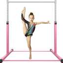 Gymnastics Bar for Kids Ages 3-15, 3' to 5' Adjustable Height, Gymnastic Kip Bar Horizontal Bar for Gymnas, Anti-Slip and Easy to Assemble, Home Gym Equipment Indoor for Girls, Boys