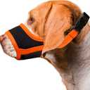 Dog Muzzle, Soft Breathable Muzzle for Small Medium Large Dogs, Air Mesh Nylon Muzzle Cover Prevent Biting Barking Chewing, Adjustable Drinkable Pet Muzzle 6 Sizes (Orange,M)