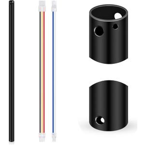 VIHOSE 36 Inch Ceiling Fan Downrod with Extension Cord 3 ft Black Downrod for Ceiling Fan 1 Inch Outside Diameter Not Threaded Suitable for a Wide Range of Fans