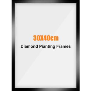 NAIMOER Diamond Painting Frames, Frames for 12x16in/30x40cm Diamond Art Canvas, Paint by Numbers Accessories Frame Self-Adhesive for Wall Window Door Black (Internal Size 25x35cm) Black