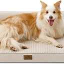 COZY KISS Orthopedic Dog Beds for Large Sized Dog, XL Bolster Pet Couch with Waterproof Lining, Egg Crate Foam Sofa for Pets Up to 100 lbs, U-Shaped, 44x32x7 inch, Beige