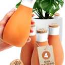 4 Pcs Ollas Terracotta Watering Pots Large - 14 Oz Self Watering Planter Insert Olla Watering System for 1-Week Easy to Refill - Clay Plant Watering Globes for Outdoor & Indoor Plants [4, White]