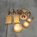 Gold Cake Stand Metal Dessert Table Display Set Tiered Cupcake Holder Fruit Candy Donut Plate Serving Tower Tray Platter (Gold)