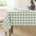Checkered Tablecloth Rectangle Gingham Table Cloths Waterproof Wrinkle Free Buffalo Plaid Table Covers Washable for Dining, Parties & Outdoor Picnic(Sage Green,52"70")