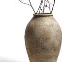 LE TAUCI Ceramic Flower Vase, 13.2 Inch Large Rustic Farmhouse Vase, Tall Floor Vase for Home Decor, Living Room Table & Mantel Centerpiece, Watertight & Sturdy, Sandstone Brown