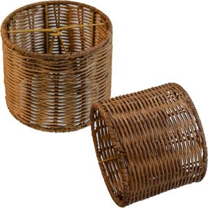 Mini Lampshade 2Sets Chic Round Little Lamp Shade, Boho Lamp Covers Replacement Traditional Shades,Woven Chandeliers Shade Wall Lamp Sconces Shade