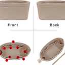 Purse Organizer Insert Felt Purse Insert Bag Organizers Multi Pockets Tote Bag in Bag for Women,Beige-L