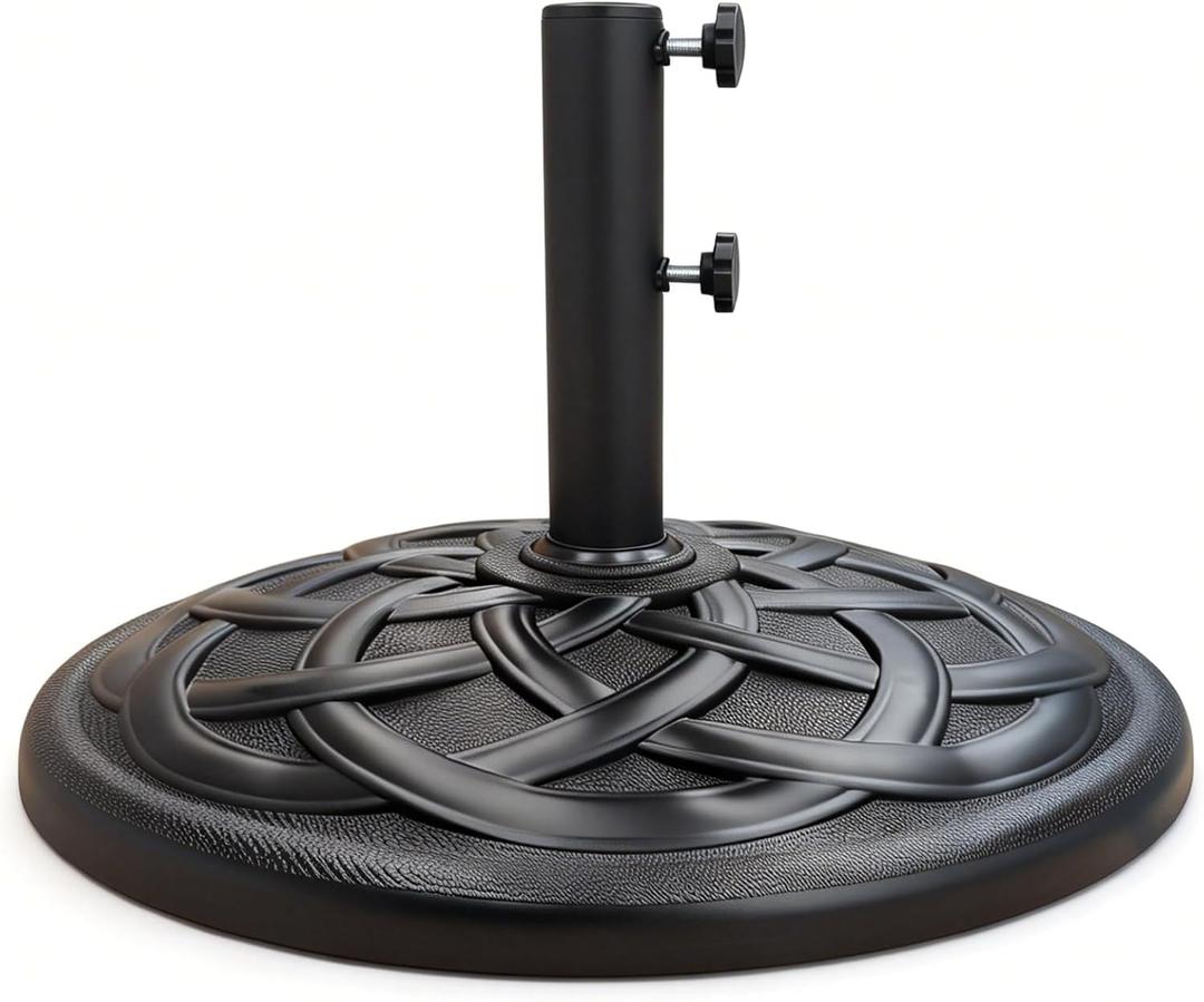 T&Jero 42 lb Round Heavy Duty Patio Market Table Umbrella Base Stand Weight for Outdoor, Black