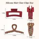 4 PCS Cloud Claw Clips for Women, Unsnappable Flexible Soft Clips, Strong Hold Hair Claws - Non-slip & Durable Rectangle, Cozy Hair Clip for Thick Curly Hair, All-Day Comfort, Valentine's Day Gift