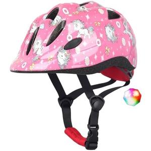 Atphfety Kids Toddler Bike Helmet, Adjustable Boys Girl Helmets from Baby to Children(Age 1-8), Multi Sports for Bicycle Skate with LED Light