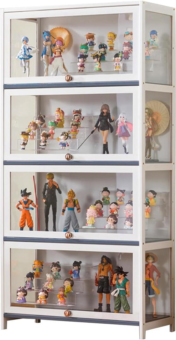 Showcase 4 Tier Curio Display Cabinet with Acrylic Door, Collectibles & Toy Organizer
